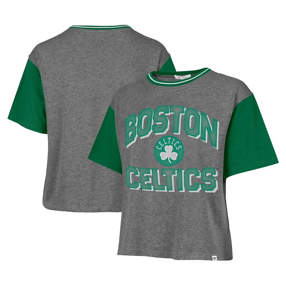 T-shirt gris à blocs de couleurs Rise Clubhouse Ziggy des Boston Celtics pour femme '47