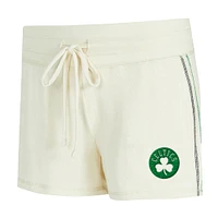 Women's Concepts Sport Cream Boston Celtics Kaki Hacci Knit Long Sleeve T-Shirt & Shorts Set