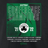 Women's Fanatics Black Boston Celtics 2022 Eastern Conference Champions Balanced Attack Roster V-Neck T-Shirt