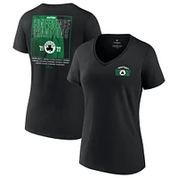 Women's Fanatics Black Boston Celtics 2022 Eastern Conference Champions Balanced Attack Roster V-Neck T-Shirt