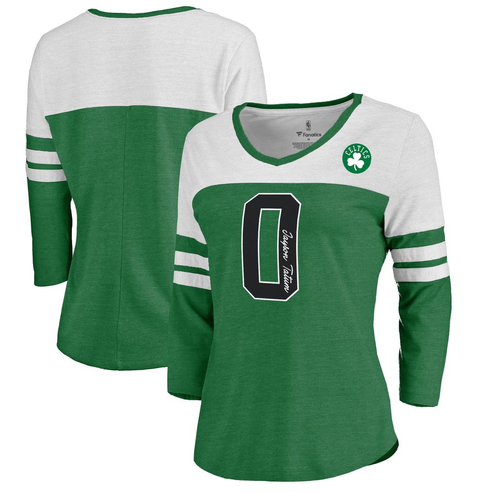 Women's Nike Jayson Tatum Kelly Green Boston Celtics 2019/20 City Edition  Name & Number Team Performance T-Shirt