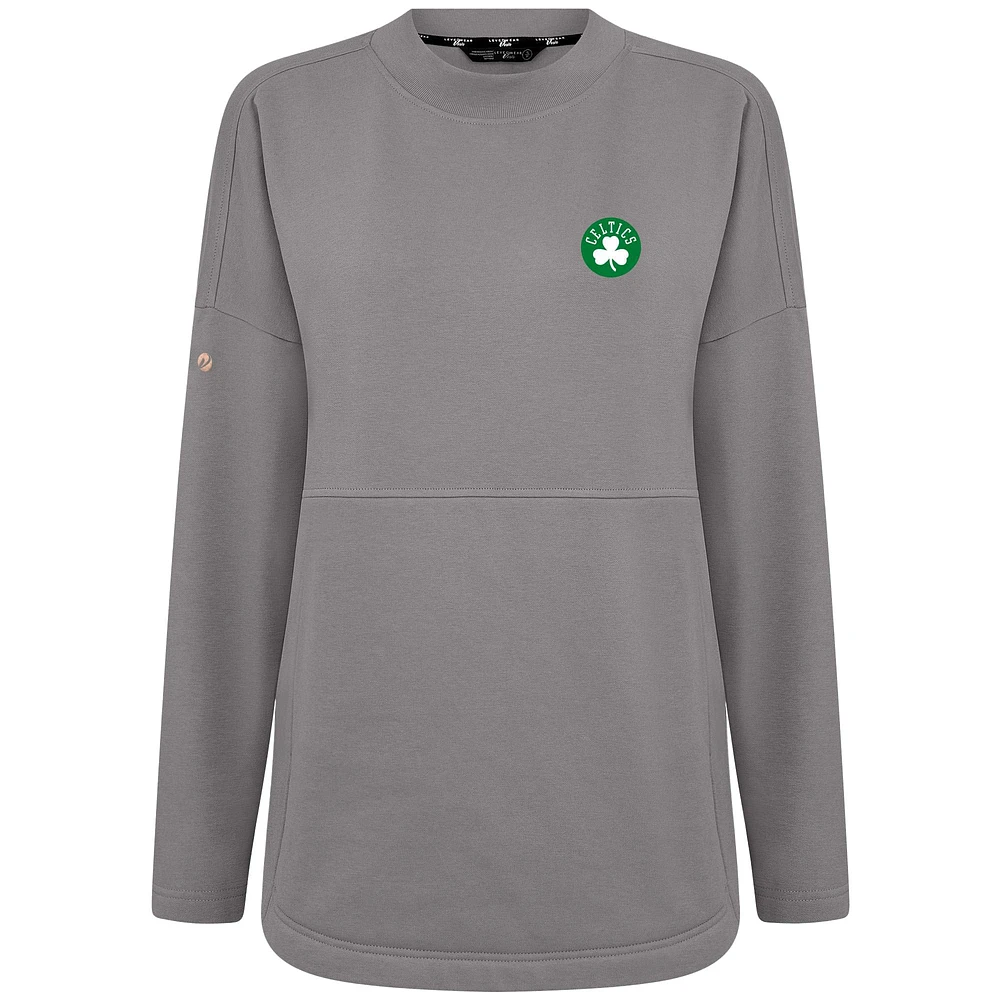 Women's Levelwear Gray Boston Celtics Beaudry Pullover Sweatshirt