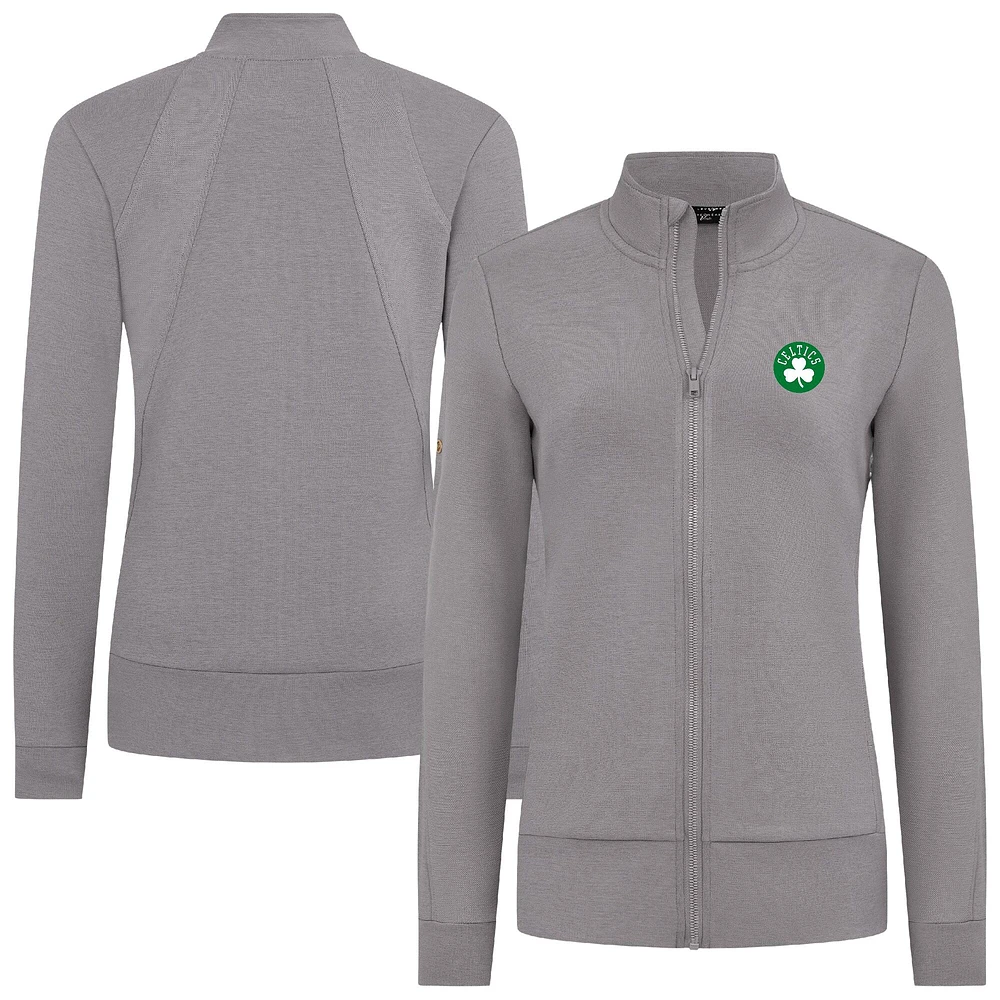 Veste zippée Shine grise pour femme des Boston Celtics de Levelwear