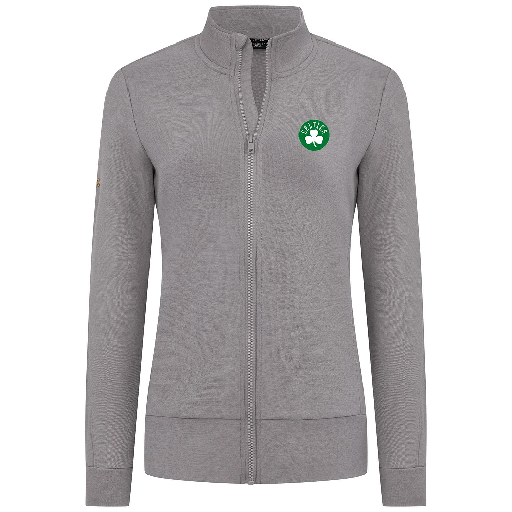 Veste zippée Shine grise pour femme des Boston Celtics de Levelwear