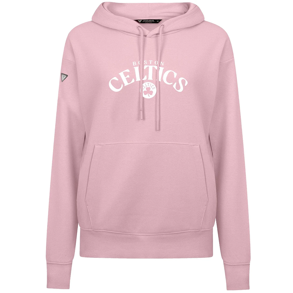 Women's Levelwear  Light Pink Boston Celtics Mother's Day Adorn Arched Pullover Hoodie