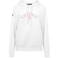 Women's Levelwear  White Boston Celtics Mother's Day Adorn Arched Pullover Hoodie