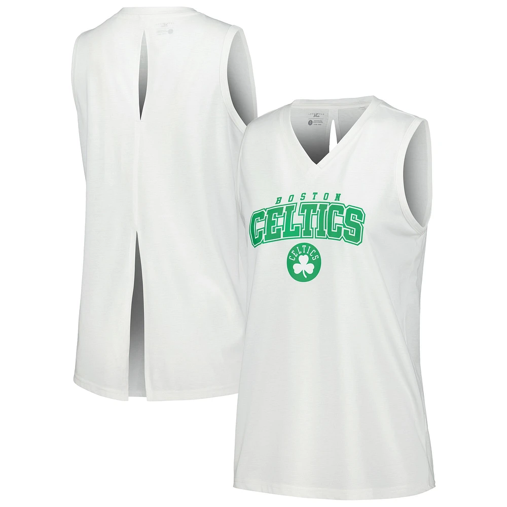 Débardeur blanc Levelwear Boston Celtics Paisley Peekaboo pour femmes