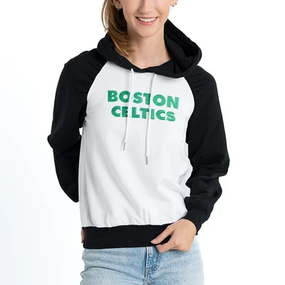 Sweat à capuche Lusso Cream Boston Celtics Marlowe Tri-Blend Raglan pour femmes