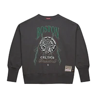 Women's Mitchell & Ness Charcoal Boston Celtics Hardwood Classics Lightweight Pullover Sweatshirt