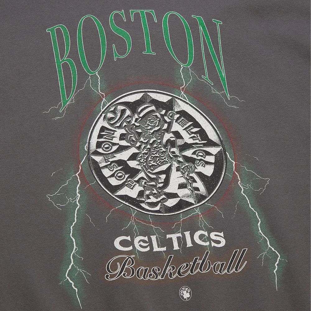 Women's Mitchell & Ness Charcoal Boston Celtics Hardwood Classics Lightweight Pullover Sweatshirt