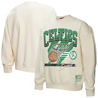 Women's Mitchell & Ness Cream Boston Celtics Brush Bucket Pullover Sweatshirt