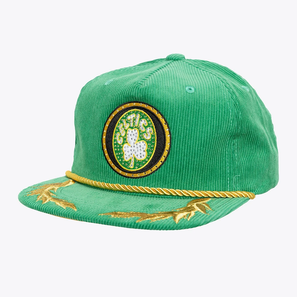 Women's Mitchell & Ness x DANNIJO Kelly Green Boston Celtics Deadstock Cord Snapback Hat