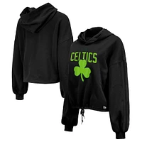 Women's New Era Black Boston Celtics 2024/25 City Edition Cropped Pullover Hoodie