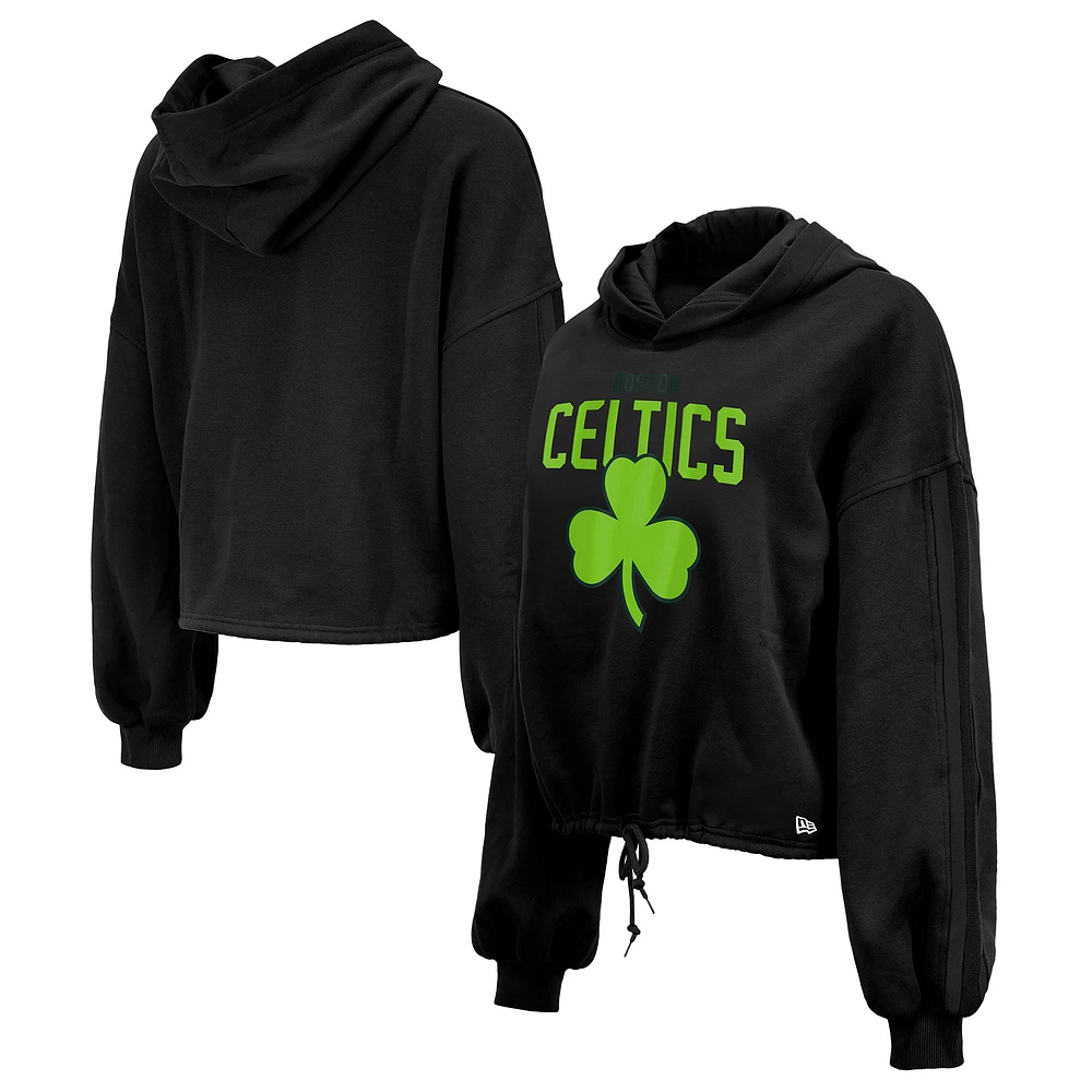 Sweat à capuche court Boston Celtics City Edition 2024/25 New Era noir pour femme