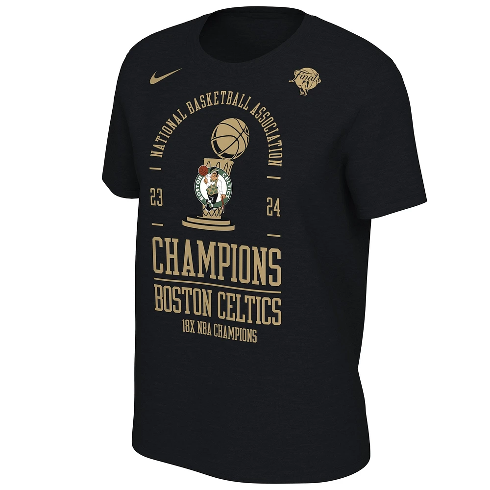 T-shirt de vestiaire Nike pour femmes, noir, Boston Celtics, 18 fois champions la finale NBA