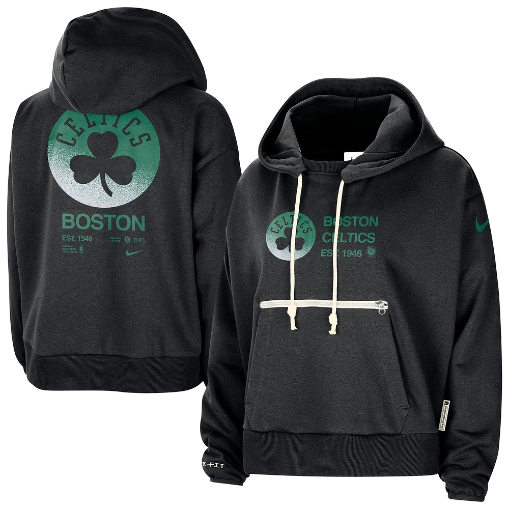 Women's Nike Black Boston Celtics Courtside Standard Issue Performance Pullover Hoodie