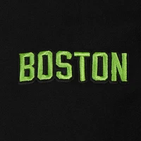Women's Pro Standard Black Boston Celtics 2024/25 City Edition Chenille Applique Cropped Pullover Hoodie
