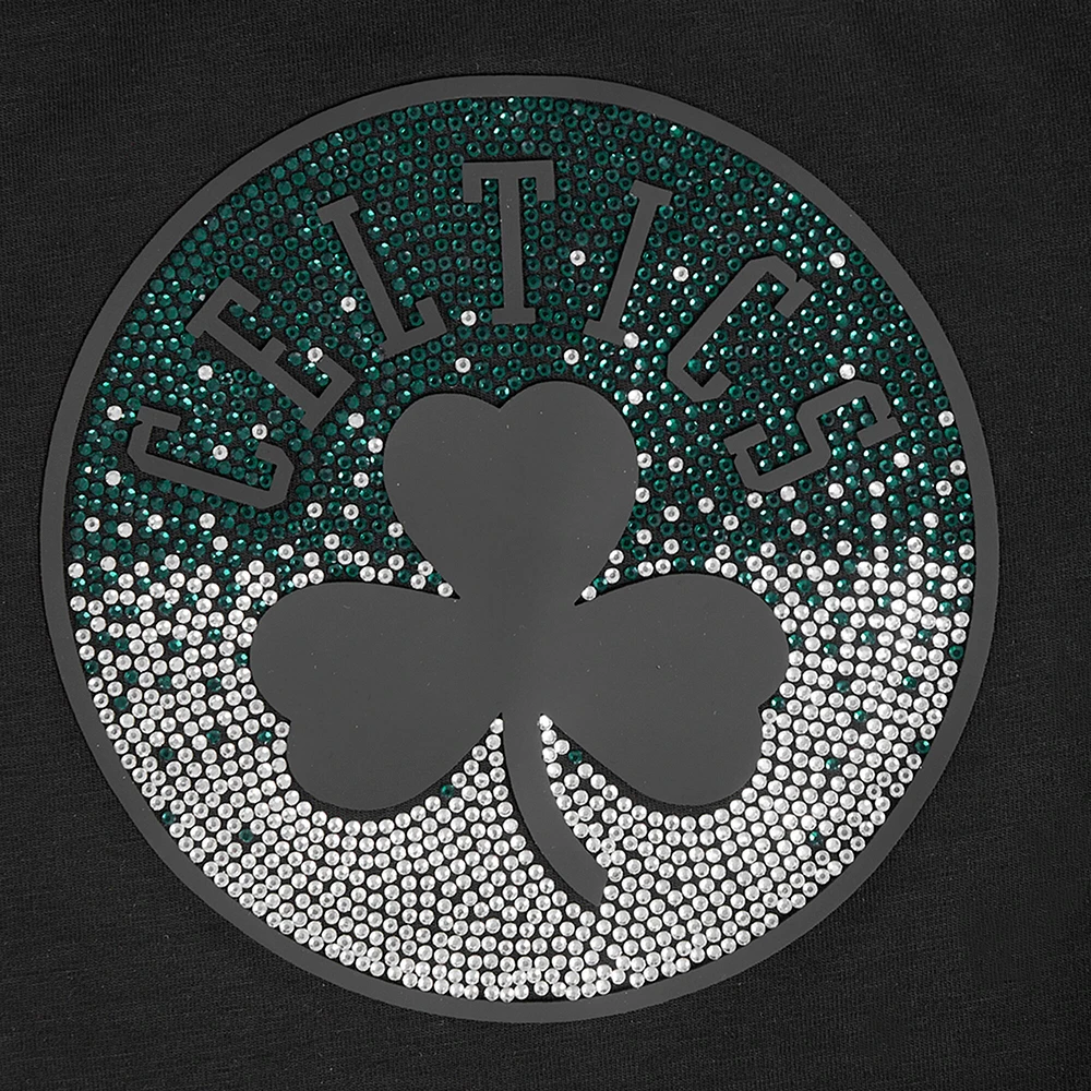 T-shirt court et boxy noir Pro Standard pour femme avec logo Jewels des Boston Celtics