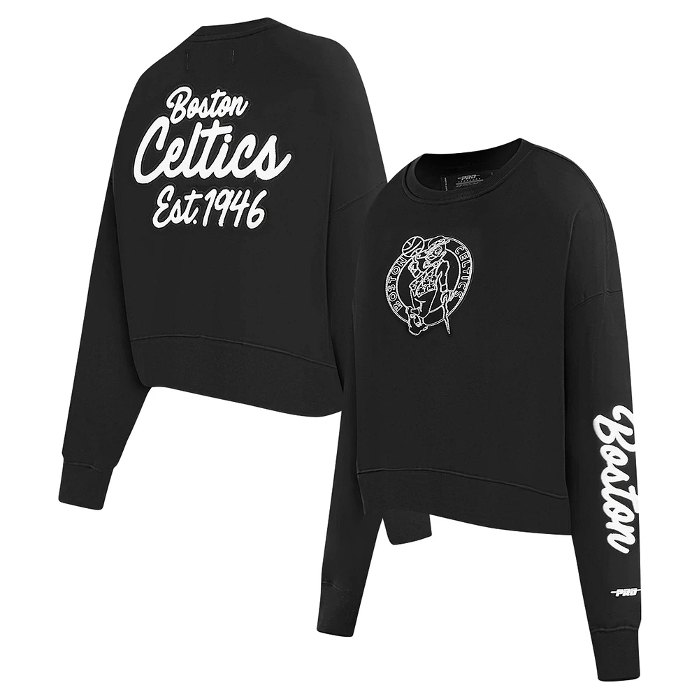 Sweat-shirt court Pro Standard noir Boston Celtics Paint The City pour femme