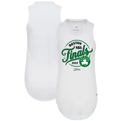 Boston Celtics Sportiqe Women's 2022 NBA Finals Janie Tri-Blend Tank Top - White