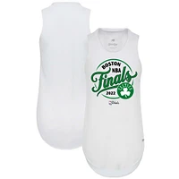 Women's Sportiqe White Boston Celtics 2022 NBA Finals Janie Tri-Blend Tank Top