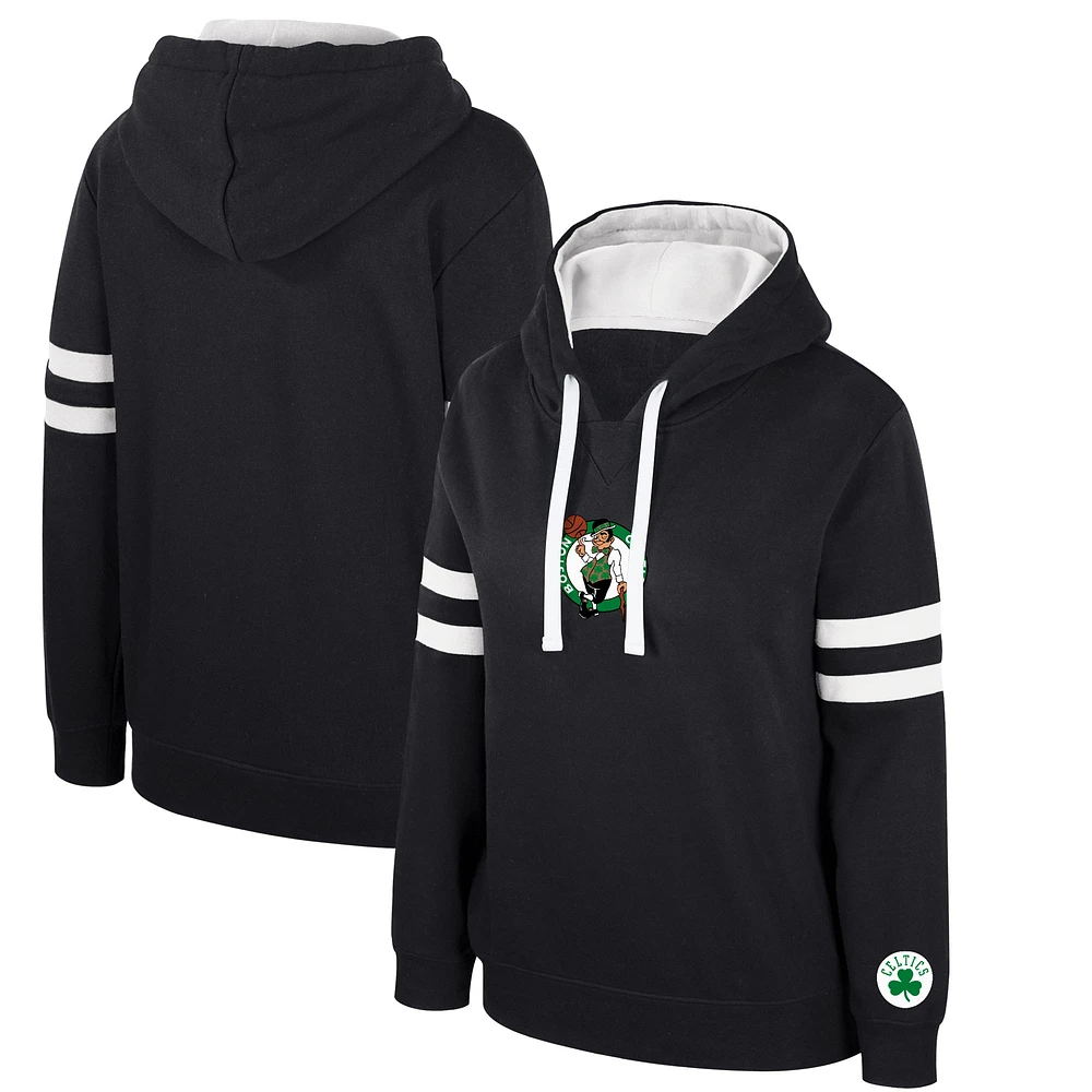 Women's Stadium Essentials Black Boston Celtics Road Game Pullover Hoodie