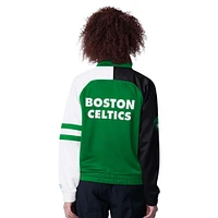 Women's Starter Kelly Green Boston Celtics Line Up Dolman Raglan Full-Zip Track Jacket