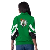 Women's Starter Kelly Green Boston Celtics Renegade Oxford Half-Zip Jacket