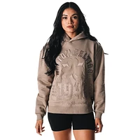 Sweat à capuche en satin gris Boston Celtics pour femme The Wild Collective