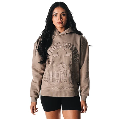 Sweat à capuche en satin gris Boston Celtics pour femme The Wild Collective