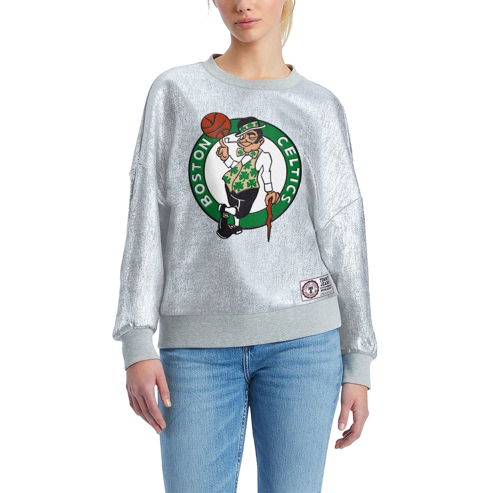 Sweat-shirt Tommy Jeans argenté pour femmes Boston Celtics Tracy