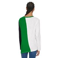 T-shirt à manches longues blocs de couleurs Amelia Boston Celtics pour femme Tommy Jeans blanc/vert Kelly