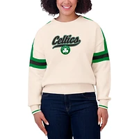 Pull à rayures crème Boston Celtics pour femme WEAR by Erin Andrews