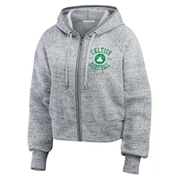 Women's WEAR by Erin Andrews Heather Gray Boston Celtics Speckled Radiator Full-Zip Hoodie