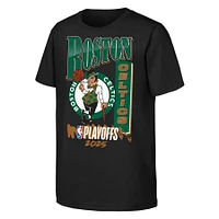 Youth Black Boston Celtics 2025 NBA Playoffs Hype T-Shirt
