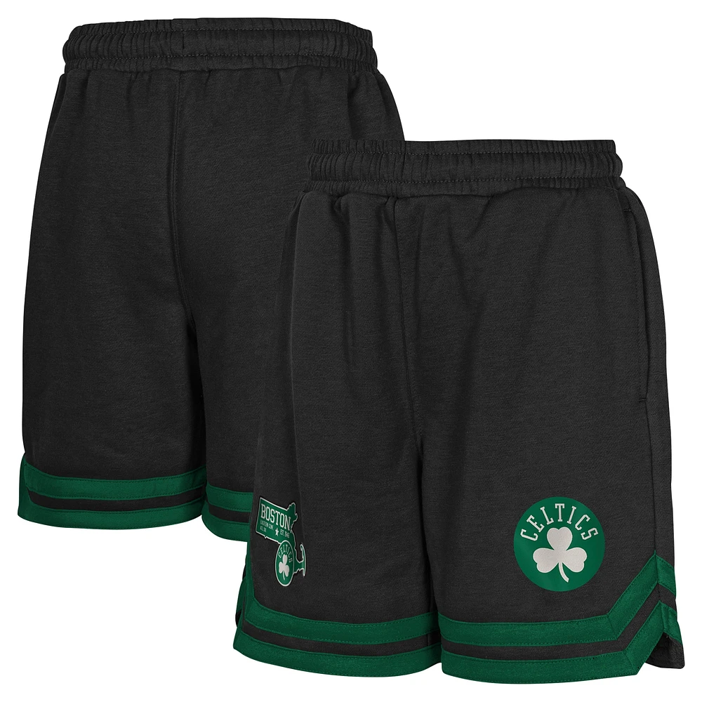 Short en polaire Teardrop noir pour jeunes Boston Celtics