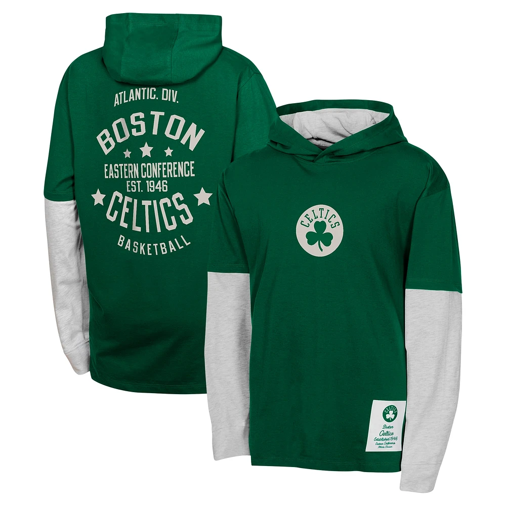 T-shirt à capuche manches longues pour jeunes Boston Celtics Kelly Green Small Ball