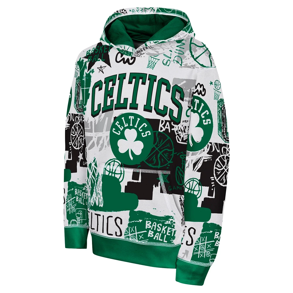 Youth  Kelly Green Boston Celtics Wild Style Pullover Hoodie