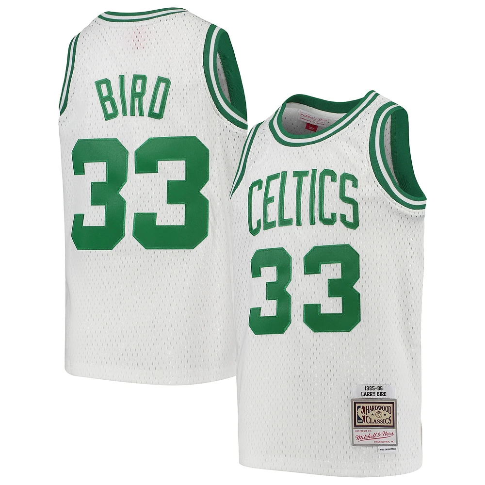 Maillot rétro Mitchell & Ness Larry Bird blanc Boston Celtics 1985-86 Hardwood Classics Swingman