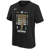 T-shirt expressif Nike noir Boston Celtics 2024 NBA Finals Champions pour jeune