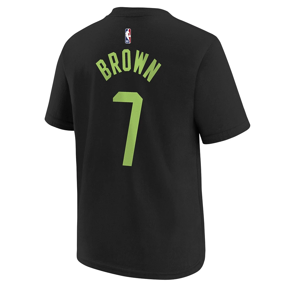 T-shirt Nike pour jeunes Jaylen Brown Black Boston Celtics 2024/25 City Edition avec nom et numéro