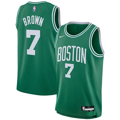 Maillot Nike Swingman pour jeunes Jaylen Brown Kelly Green Boston Celtics - Édition Icon