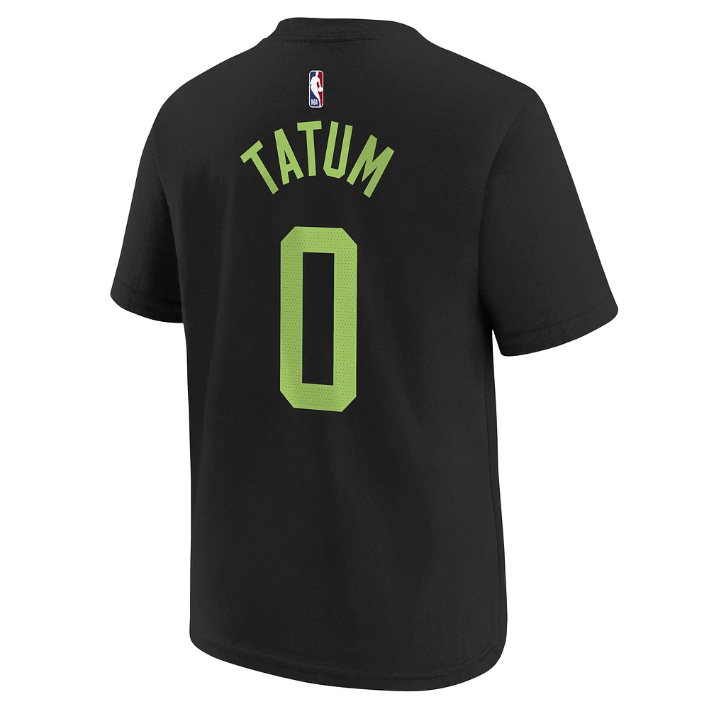 T-shirt Nike pour jeune Jayson Tatum noir Boston Celtics 2024/25 City Edition avec nom et numéro