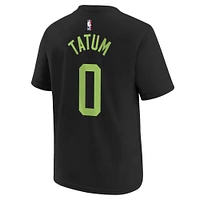 T-shirt Nike pour jeune Jayson Tatum noir Boston Celtics 2024/25 City Edition avec nom et numéro