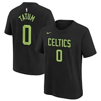 T-shirt Nike pour jeune Jayson Tatum noir Boston Celtics 2024/25 City Edition avec nom et numéro