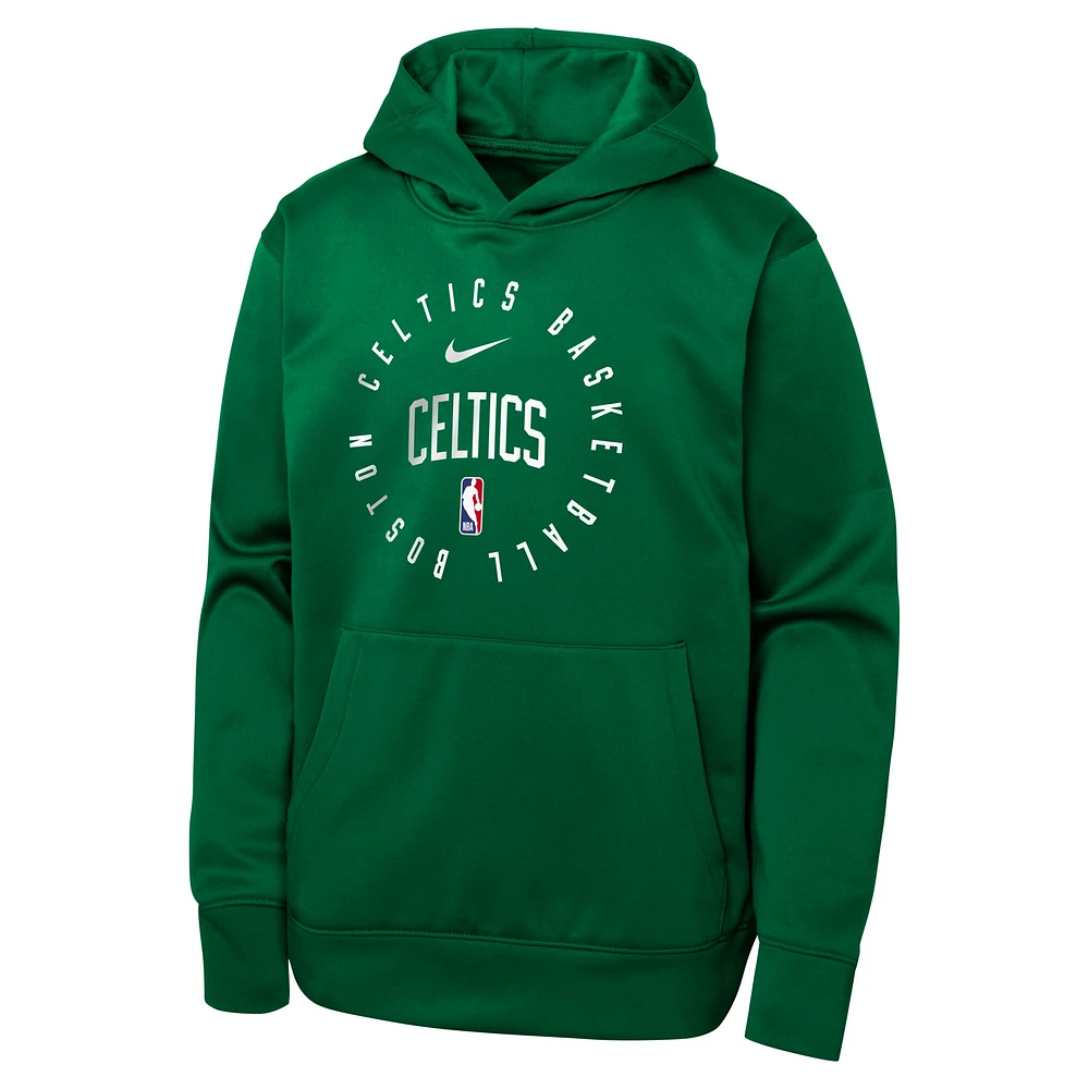 Sweat à capuche Nike Kelly Green pour jeunes Boston Celtics Performance Practice Spotlight