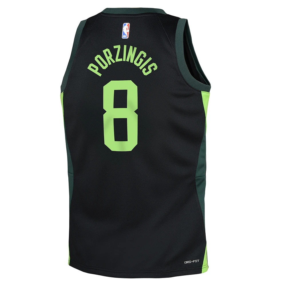 Youth Nike Kristaps Porzingis Black Boston Celtics 2024/25 Swingman Player Jersey - City Edition