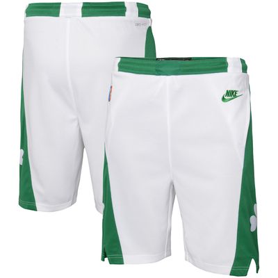 Youth Nike White Boston Celtics 2021/22 Courtside Swingman Performance Shorts - Classic Edition