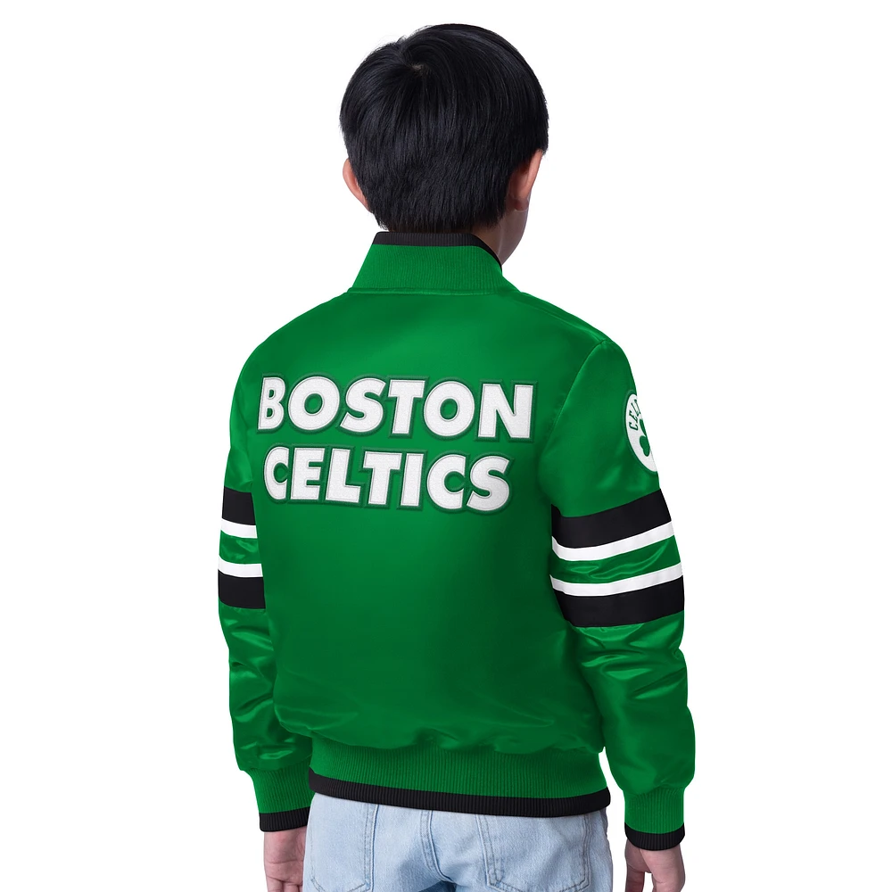 Youth Starter Kelly Green Boston Celtics Scout I Full-Snap Varsity Jacket