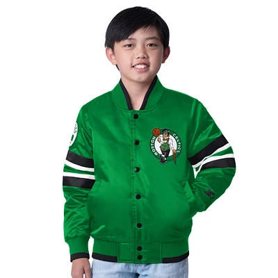 Veste à boutons-pression complète Scout Varsity des Boston Celtics pour jeunes débutants Kelly Green